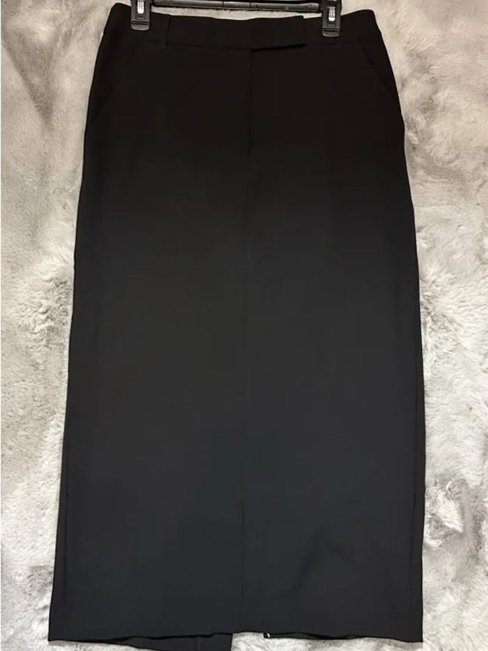 Express Editor Long Black Skirt with Slit